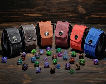 Bolsa de dados personalizada dnd, bolsas de dados de Dungeons & Dragons, bolsa de dados de couro, suporte de dados, armazenamento de dados de couro
