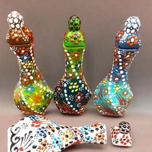 Beautiful Vase Handmade, Hand Painted Turkish Vase, Colorful Unique Vase, Vase for Gift,Decorative vase for kitchen ,Living room, RED,GREEN