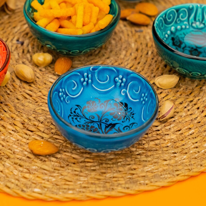 x10 Handmade Turkish Ceramic Mini Bowls: Unique & Colorful Serveware Set Memorable Dining Experiences and Great Gifts image 6