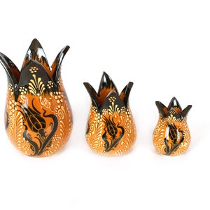 Handmade Turkish Ceramic Tulip Vase Set: Decorative Floral Art