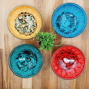 Handmade Turkish Ceramic Bowls medium size Unique and Colorful Serveware Memorable Dining Experiencessoup bowls great gift idea 4