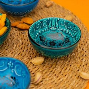 x10 Handmade Turkish Ceramic Mini Bowls: Unique & Colorful Serveware Set Memorable Dining Experiences and Great Gifts image 4