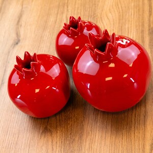 Handgemachte Granatapfel Vase 3er Set | Keramik Ornament | Wohnkultur | Türkische Vasen | Tischdekoration | Kunst Drei Vase