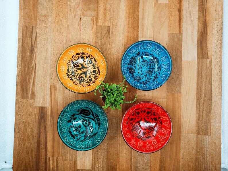 Handmade Turkish Ceramic Bowls medium size Unique and Colorful Serveware Memorable Dining Experiencessoup bowls great gift idea image 8