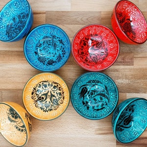 Handmade Turkish Ceramic Bowls medium size Unique and Colorful Serveware Memorable Dining Experiencessoup bowls great gift idea image 10