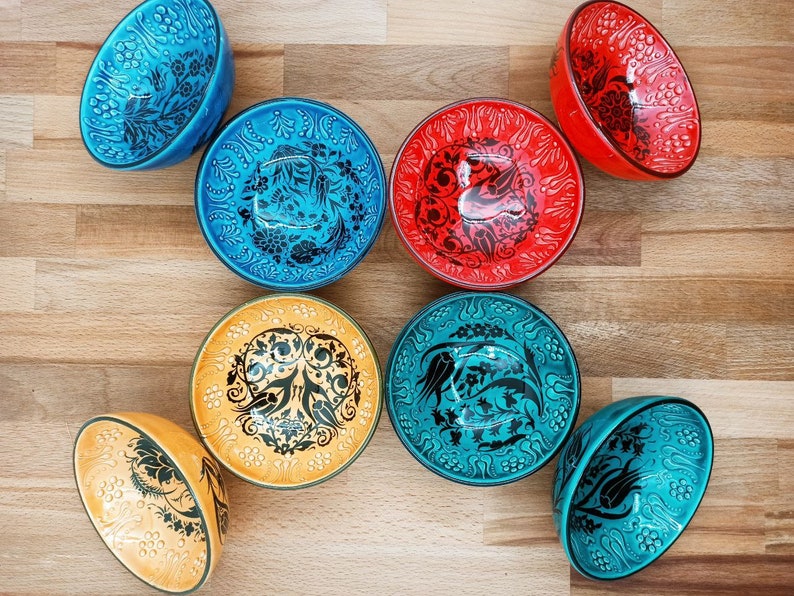 Handmade Turkish Ceramic Bowls medium size Unique and Colorful Serveware Memorable Dining Experiencessoup bowls great gift idea image 10