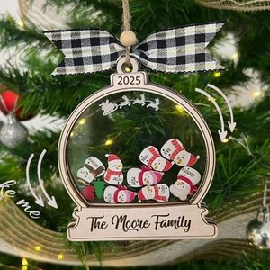 Personalized Snowman Family and Pets Name Christmas Ornament, Customize Snowman Family Shaker Ornament, Snowball Family, ClaimingSpace-Shirt