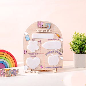 2025 Personalized My First Day of School, Back to School Sign, Kindergarten First Day of School Sign, Happy First Day Board School Prop Sign