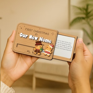First Christmas New Home, Personalized Christmas 2025 Gift Card Sleeve Cards Holder, Customize Name Card Book Christmas, ClaimingSpace-Gifts