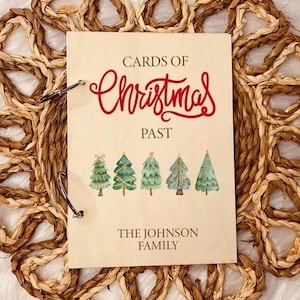 Christmas Cards Book Customize My Family Name Card Holder Gift, Christmas Cards Keepsake, Card Storage, Cards Book Xmas, ClaimingSpace-Gifts
