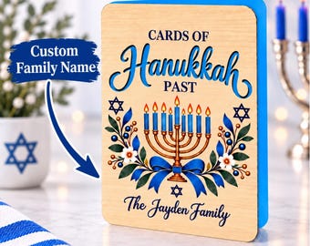Hanukkah 2026 Personalized Family Jewish Chrismukkah Keepsake Gift Card