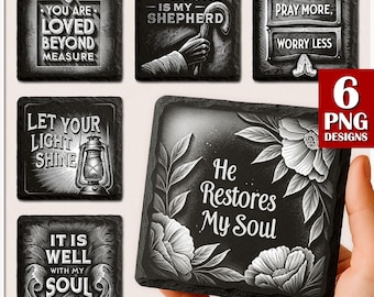 Bible Verse Engraving Laser Burn | Christian Quotes for Laser Engraving | Faith PNG for Slate Coasters | Commercial download | Glowforge
