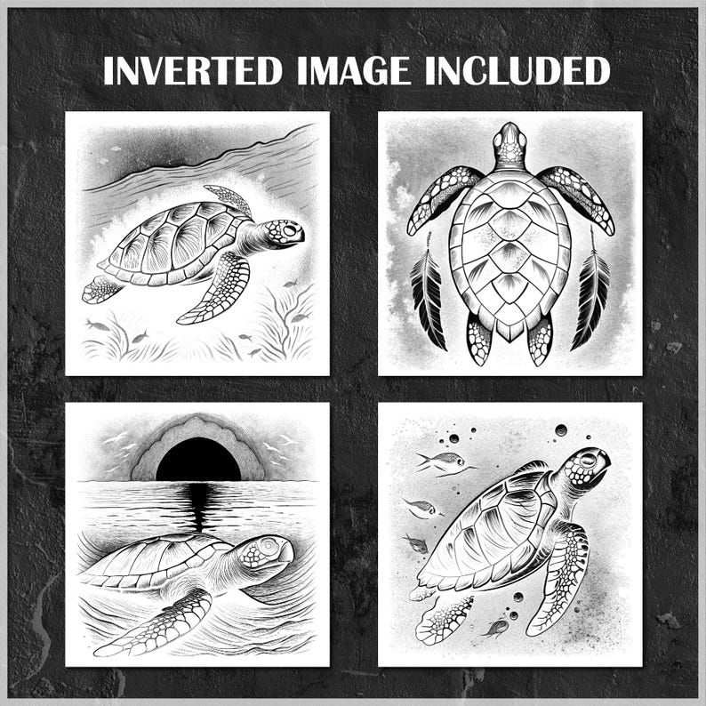 Sea Turtle Slate Coaster PNG: Laser Engrave File (digital File) - Etsy