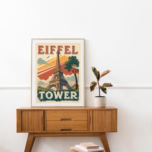 Impressão digital da Torre Eiffel, pôster para casa, clipart vintage de Paris, cartão postal de Paris, decoração de quarto francês, JPG de alta qualidade, DOWNLOAD DIGITAL