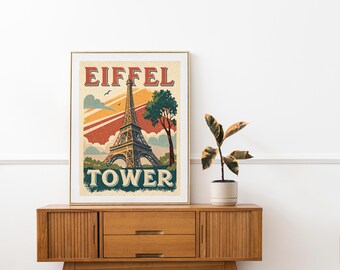 Vintage Eiffel Tower Print: Paris Room Decor (Digital Download)