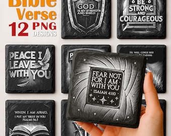 Bible Verse Engraving Laser Burn | Christian Protection Quotes for Engraving | Faith PNG for Slate Coaster | Commercial download | Glowforge