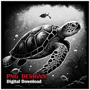 Sea Turtle Laser Engrave PNG: Slate Coaster File (Digital File)