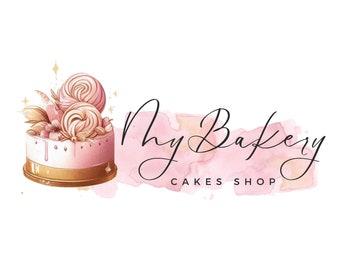 Bakery logo for bakery business, cake logo, baking clipart, bakery clipart, premade logo, editable logo, baking logo png, baker logo