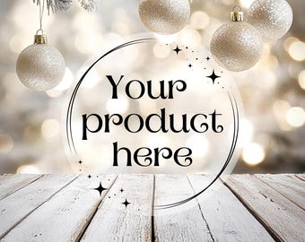 Mockup background White Christmas, christmas background, photography mockup, product background, Digital Background, backdrop mockup