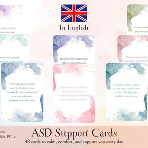 Tarjetas de apoyo para el autismo: estrategias prácticas para el bienestar y la independencia, en inglés
