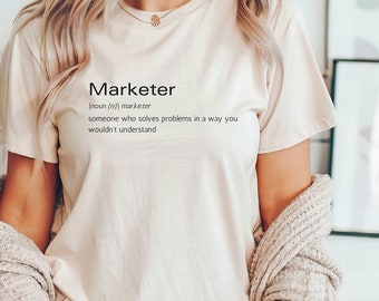 T-shirt met definitie van marketeer: cadeau voor marketingprofessionals