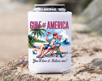 Gulf of America Can Cooler, Gulf of America, Funny Trump MAGA Gift, Gulf of America Merch, Funny Gulf of America Gift, Trump Can cooler