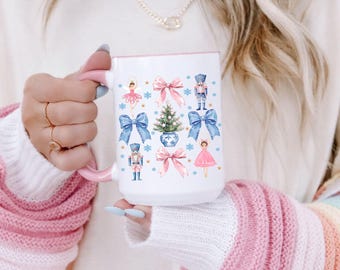 Nutcracker coffee cup, Pink Nutcracker Mug, nutcracker, pink nutcracker, sugar plum fairy, Nutcracker Coquette Mug, Coquette Christmas Mug