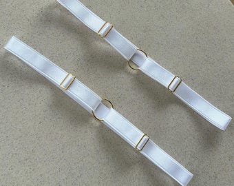 set van 2 verstelbare witte jarretels, trouwlingerie
