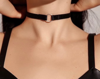 black elastic choker cosplay costume Goth Grunge