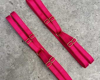 Adjustable Pink Thigh Garters - Set of 2