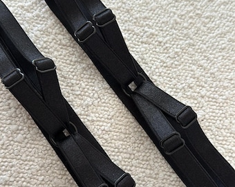 set of 2 total black leg adjustable garters, thigh garters, gothic lingerie