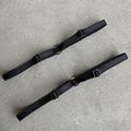 set of 2 adjustable black leg garters, thigh straps plus size