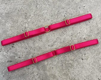 set van 2 verstelbare roze beenkousenbanden, dijkousenbanden