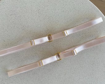 Verstelbare beige dubbele ring dij jarretels, bruidslingerie