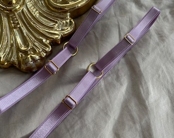 set of 2 lilac adjustable leg garters
