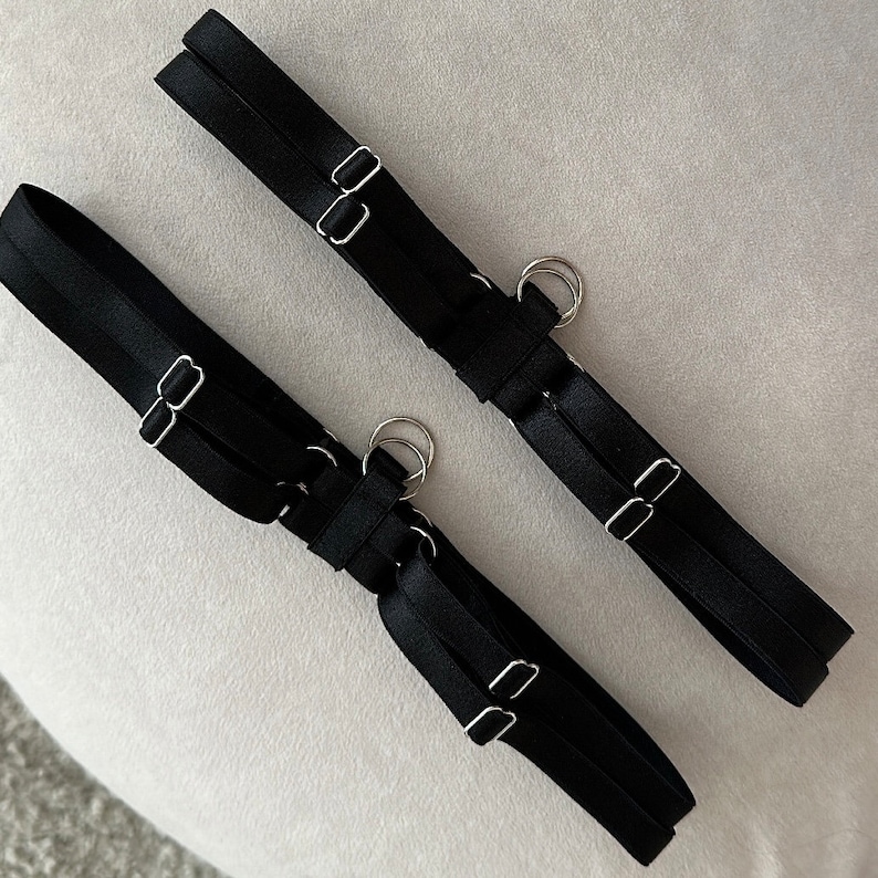 Set of 2 Black Leg Adjustable Garters, Plus Size - Etsy