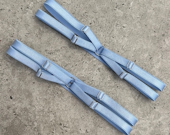 Blauwe bruiloft jarretels: set van 2 'Something Blue' dijbanden