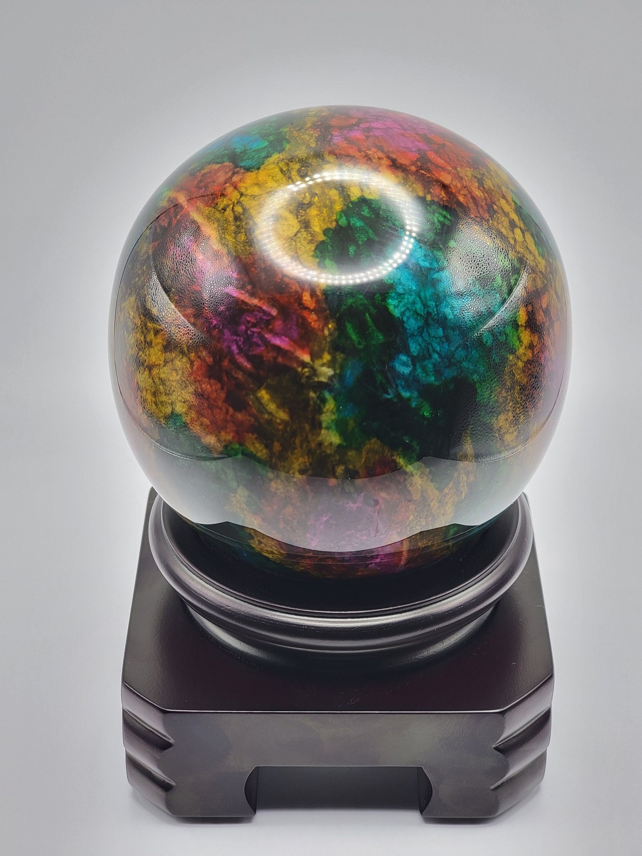 Rare 7 Color Jade Sphere (rainbow Jade) - 1,536g - 101.6mm