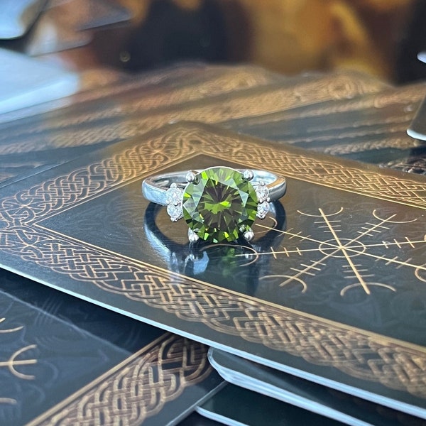 GREEN SPINEL 925 Sterling Silver Ring, Witchcraft