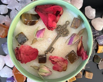 Alchemie van manifestatie | Creatie-energie en hoger zelf | Ambachtelijke bijenwas rituele kaars