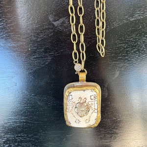 PROSPERITY & AFFLUENCE Flower and Frog Spiritual Soldered Metal Necklace, Love Spell, Abundance, Fertility, New Beginnings, Good Luck