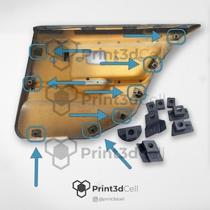 Bmw e36 sedan/berlina beugels achterportier | Kunststof clips | Reparatieset | Bevestigingen | Kunststof | Paneel