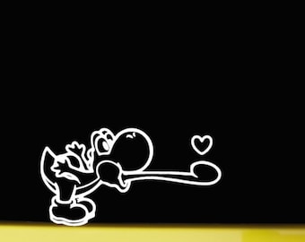 Super Mario Decal, Yoshi decal, Dino sticker,  Bumper, Window, Wall, Laptop gift Accesorries[2 PACK]