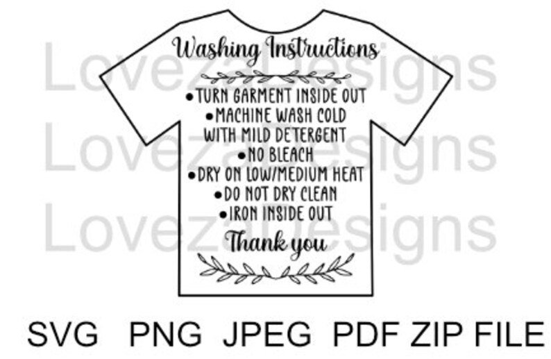 Washing Instruction Card, Editable Shirt Care Card, Clothing Washing