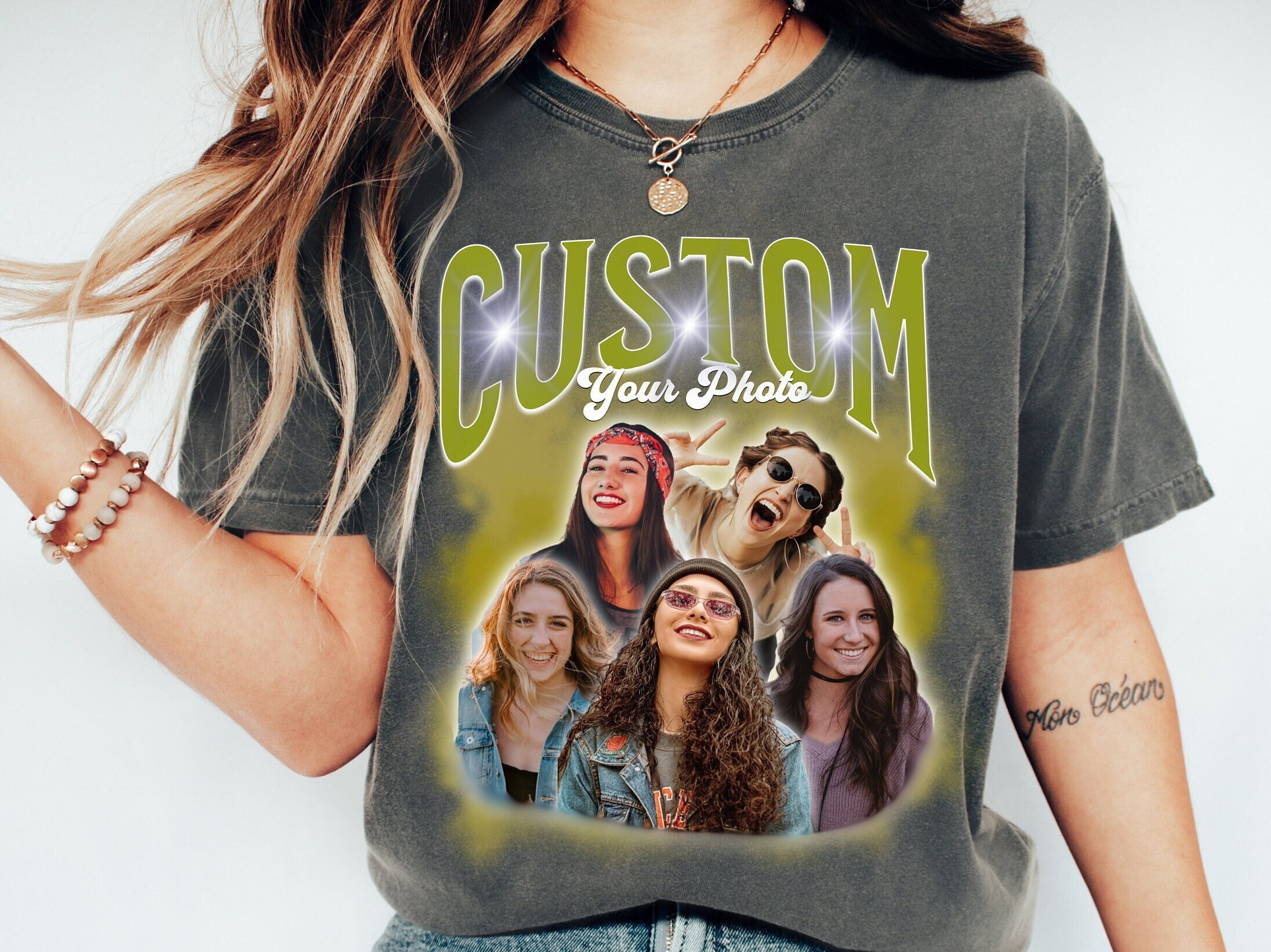 Custom Bootleg Sweatshirt, Custom Photo Sweater, Comfort Colors Custom Shirt, Custom Photo Shirt, Insert Your Design Here