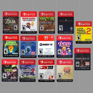 Nintendo Switch and Switch 2 Cartridge Replacement Label Stickers - Pick any Game!