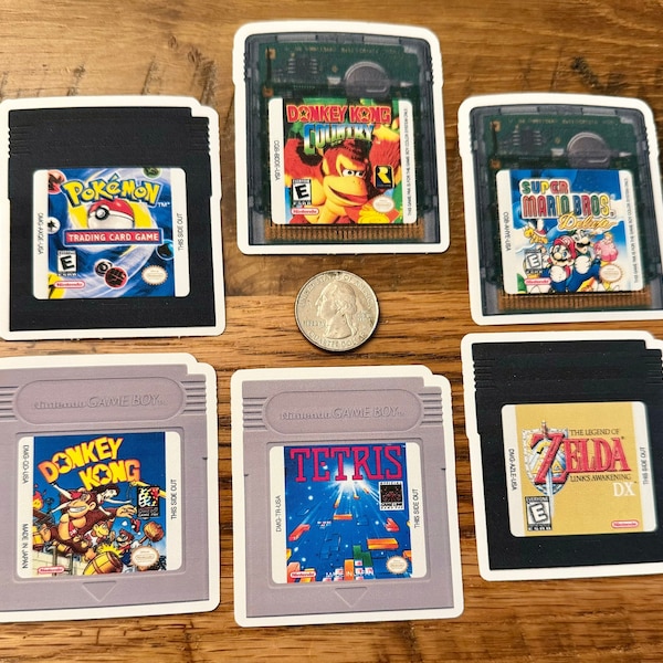 Custom Game Boy and Gameboy Color Stickers (Sets of 3) - Pick any Game!