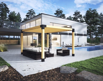 DIY Plans,  Pergola Plans 11'x13', Garden Pergola Plans, Gazebo Plans, Backyard Pergola.