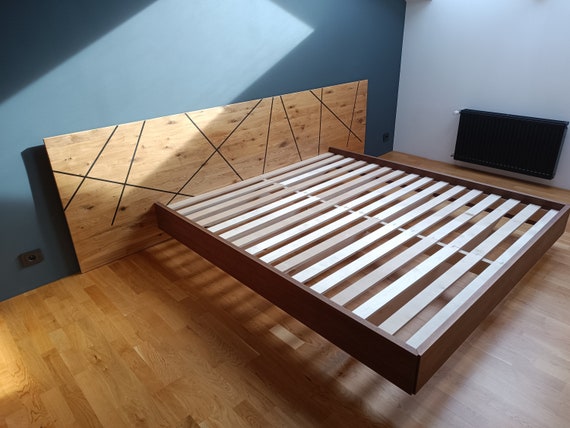 King bed floating nightstands deals