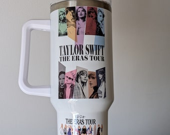 Taylor Swift 40oz Stanley-like tumbler comes with lid and straw. Various designs